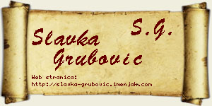 Slavka Grubović vizit kartica